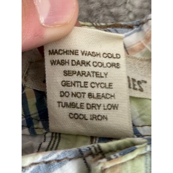 Paradise Shores Size 12 Flat Front Plaid Shorts Colorful Button Zip Casual - Picture 9 of 10